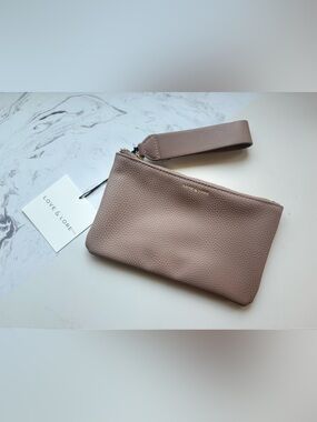 Love & Lore Taupe Pebbled Leather Wristlet